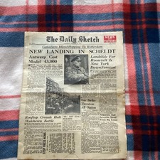 WW2 Canadians Island Hopping Sketch November 8 1944 Original Newspaper 