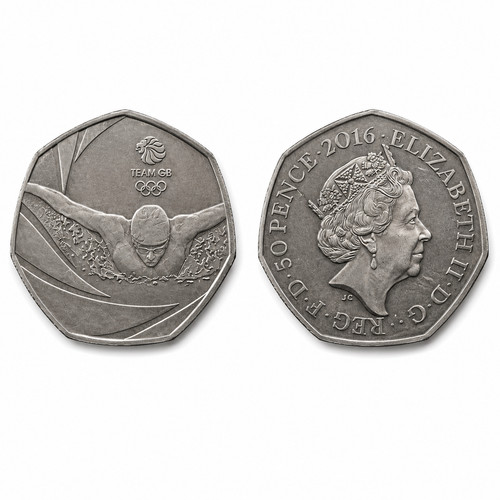 Rare 2016 team swimming 50p - 2016,