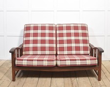 ? Walnut Arts and Crafts Two-Seater Settee | Adjustable Back | Cane Seat