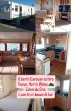Caravan To Hire 8 berth Towyn North wales