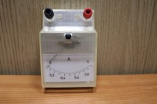 Benchtop Ammeter Amp Meter 1A DC ex school lab test analog needle pointer vintag