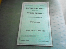 1981 BRITISH RAILWAYS EASTERN - WORKING TIMETABLE FREIGHT TRAIN SERVICES BOOK