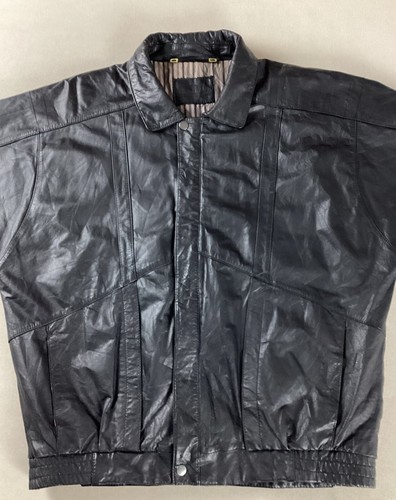 Vintage leather bomber jacket - bomber,