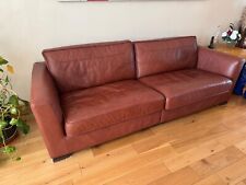 brown leather 4 seater sofa
