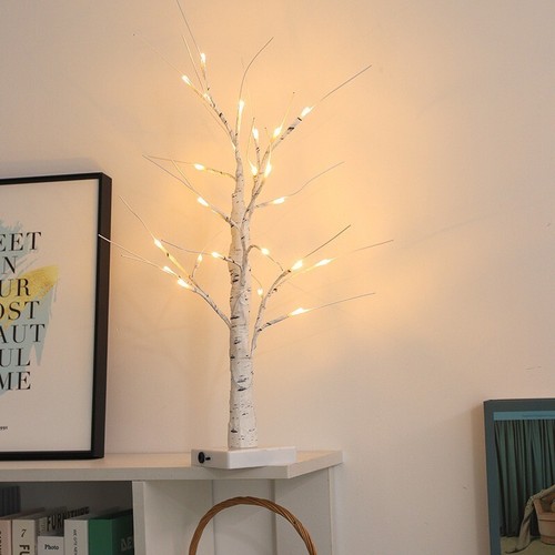 White tree with lights - with, mini