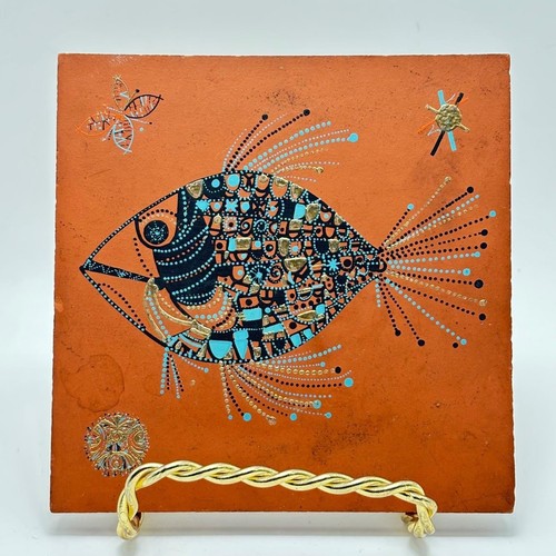 Vintage spanish ceramic tile - spanish,