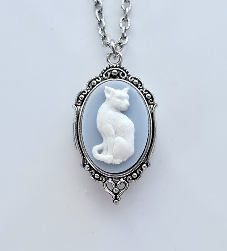 Cat cameo hidden locket - cat,