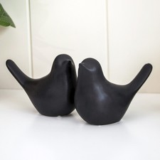 Set Of 2 Matt Black Ceramic