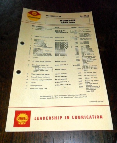 Humber hawk 1948 shell - humber,