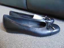 Ladies GEOX Annytah Woman Respira Black Leather Ballerina Flat Shoes Size UK 8