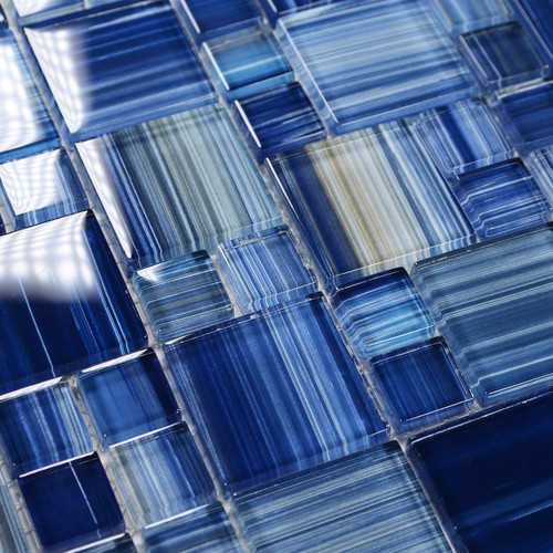 Royal blue mosaic glass tiles - mosaic,