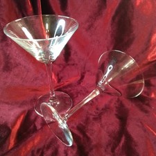 2 x Clear Glass Cocktail Martini Glasses 17cm Tall Drink Party BBQ