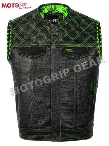 Men black green embossed - black,