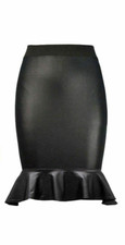 Ladies Wet Look Shiny Frill