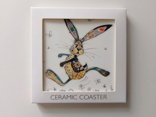 Bug art ceramic coaster cork - ceramic,