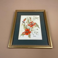 Vintage Watercolour Painting Botanical Wildflowers Framed Picture Art J.M. Page