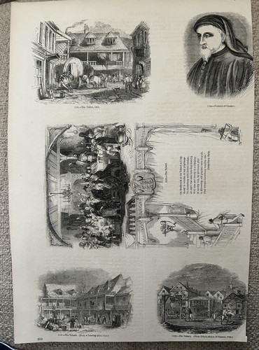 Antique print chaucer tabard - antique,