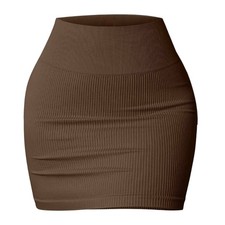 Solid Color Ribbed High Waist
