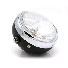 6.1/2 Universal Custom Motorcycle Headlight. Black shell/ Chrome Rim