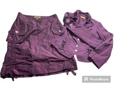Biba suit skirt blazer purple