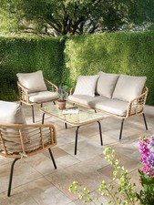 Cocoon All-Weather Garden Sofa Set 4 Piece Rattan Patio Furniture Seating UK