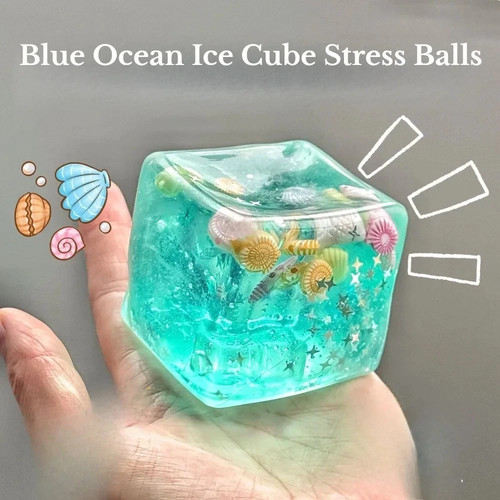 Ocean cube squishy stress ball - cube,