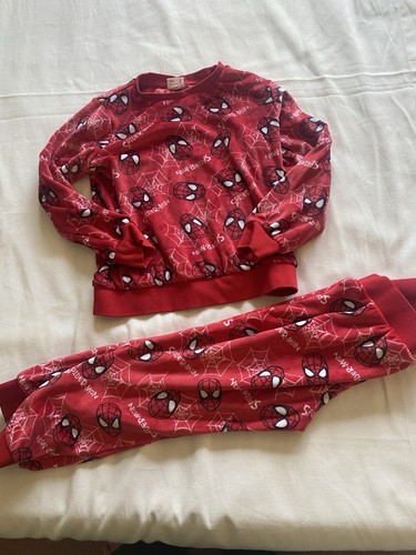 Boys red velour pjs spider - boys,