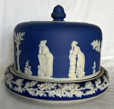 Fab 22cm Antique Jasper Ware Grecian Theme Stilton Cheese Bell + Dish Christmas