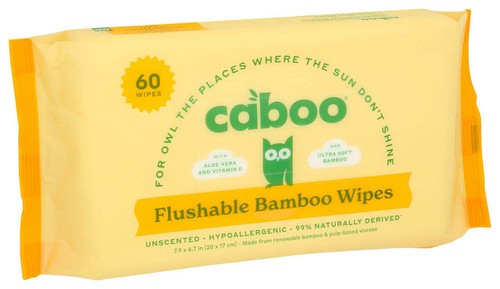 Caboo flushable bamboo wipes - bamboo,