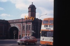 35mm Slide - Car & Bus Passing Stockport Council Building, Early 1970s
