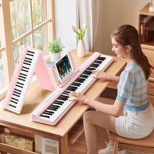 TERENCE Folding Piano Keyboard 88 Key Portable Piano with Semi-Weighted Keyboard