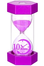 Purple 10-Minute Hourglass Timer for Kids, Games, Kitchen & Office - Focus