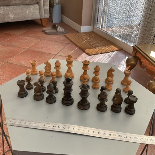 Vintage old chess set staunton - chess,