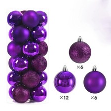 24Pcs 3/4/6CM Christmas Balls Big Ball Christmas Tree Pendant Ornaments -UK