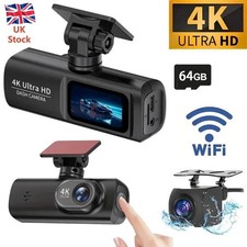 64GB+ 4K Dash Cam Front and