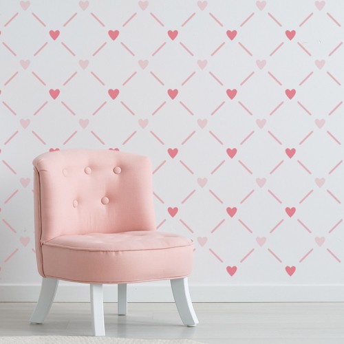 Heart lattice pattern wall - pattern,