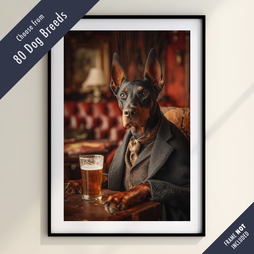 Funny dog drinking beer the - beer,