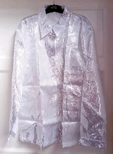Glittering disco Shirt, xxl, sun glasses, moustache and chain. New, Unopened.