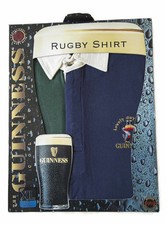 Guinness Original Vintage Rugby Shirt Green/Blue Harlequin Lovely Day Medium