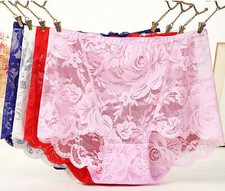 Women High Waist Knicker Briefs Tummy Control Underwear Lace Sexy French Panties