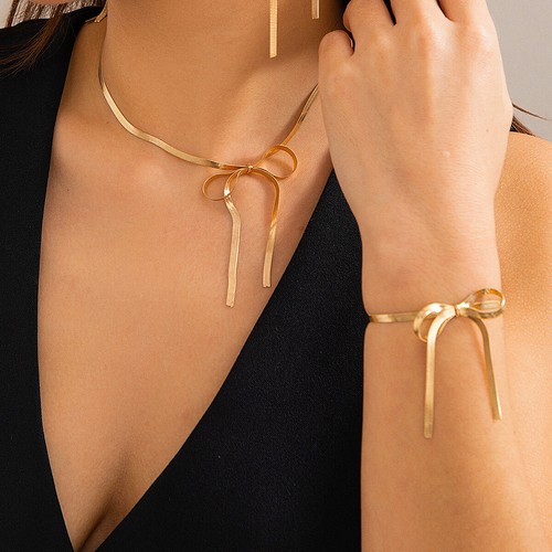 Womens bow necklace - bow, bracelet