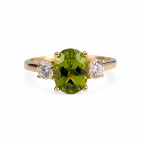 Peridot ring gold 9ct - ring, –