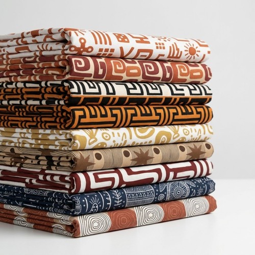 Tribal earth hues fabric - 9, x