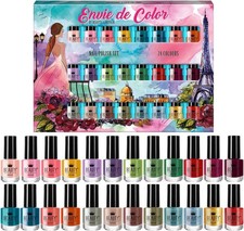24 x NAIL POLISH VARNISH SET А 24 DIFFERENT MODERN COLOURS COMPLETE COLLECTION