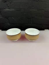 2 x Denby Seville Footed Cereal / Fruit Bowls 11 cm Wide Set