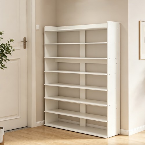 White wooden hallway shoe - wooden,