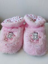 Peanuts Snoopy Pink Fluffy Slippers Girls Winter 