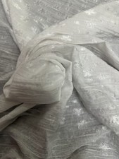 5 Metres Good Quality Creased Crinkle Cotton Blend Light Weight Fabric White