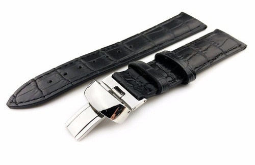 Black genuine leather strap - leather,