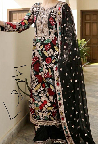Gul ahmed lawn - lawn, black